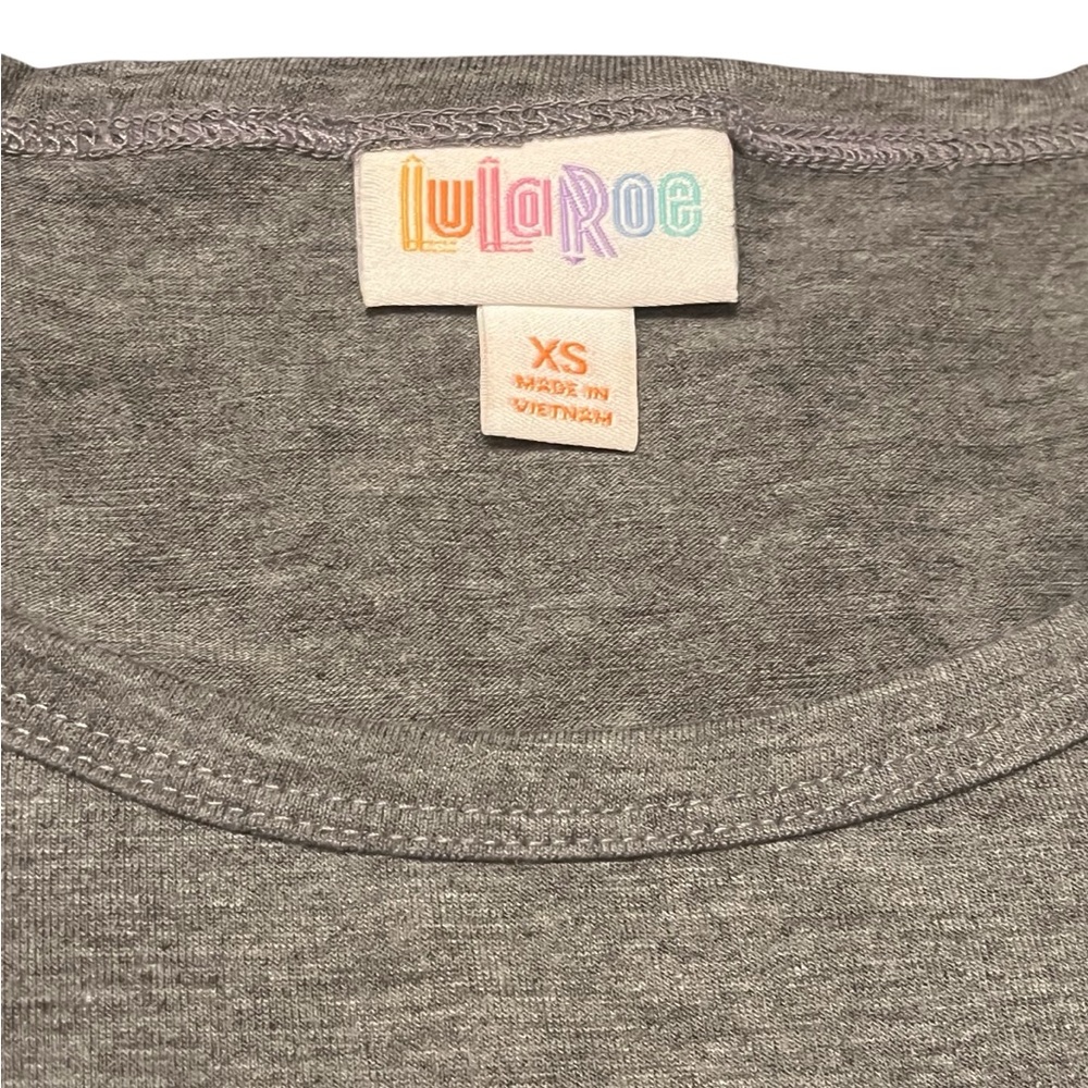 Lularoe size XS Two-Tone bodycon gray & black short sleeve midi Dress - Picture 4 of 7